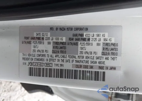 2013 Mazda Cx-5 Grand Touring z USA, uszkodzony, nr VIN JM3KE2DE9D0106603